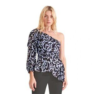 NWT Veronica Beard abstract print silk blend Veda top
